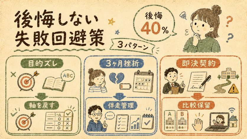 英語塾おすすめ選びで後悔しないために——失敗パターン別の回避策
