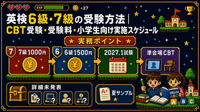 英検6級・7級の受験方法｜CBT受験・受験料・小学生向け実施スケジュール