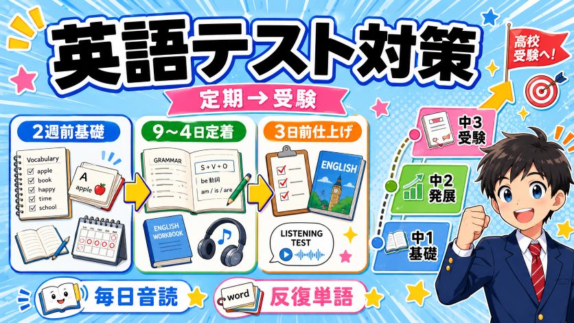 中学生の英語テスト対策|定期テスト攻略から高校受験計画まで