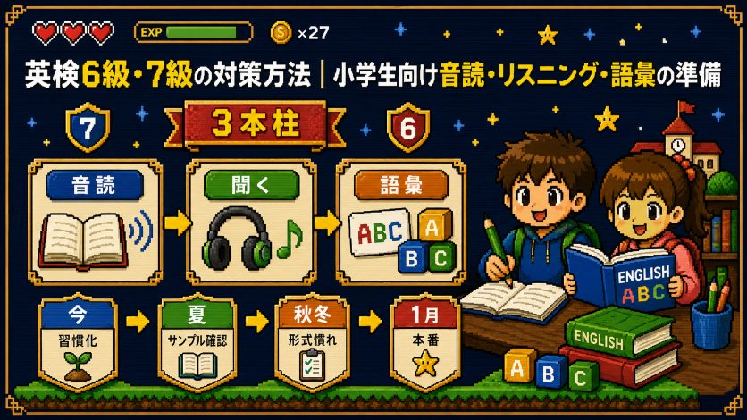 英検6級・7級の対策方法｜小学生向け音読・リスニング・語彙の準備