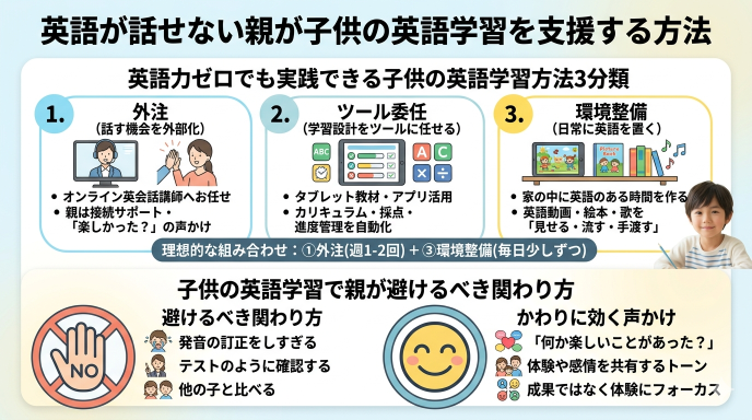 英語が話せない親が子供の英語学習を支援する方法