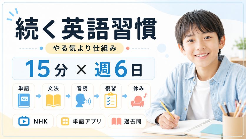 中学英語の基礎学習を中学生が継続できる習慣の作り方
