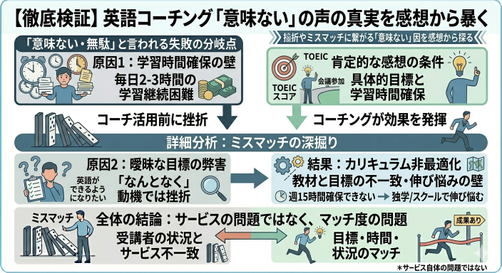 英語コーチングが「意味ない・無駄」と言われる理由を感想から検証する