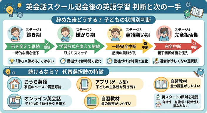 英会話スクールを辞めた後の英語学習の選択肢——挫折・失敗を繰り返さない次の一手