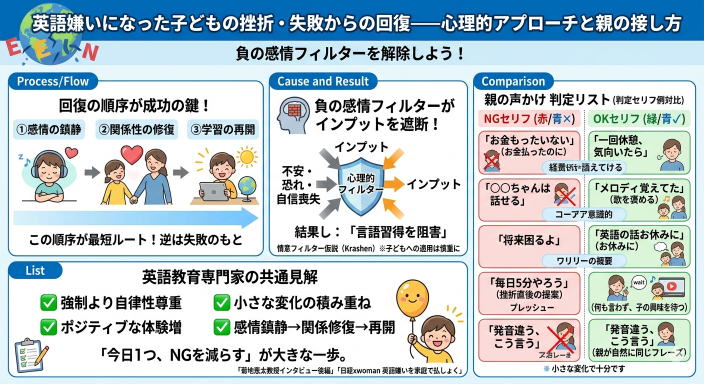 英語嫌いになった子どもの挫折・失敗からの回復——心理的アプローチと親の接し方