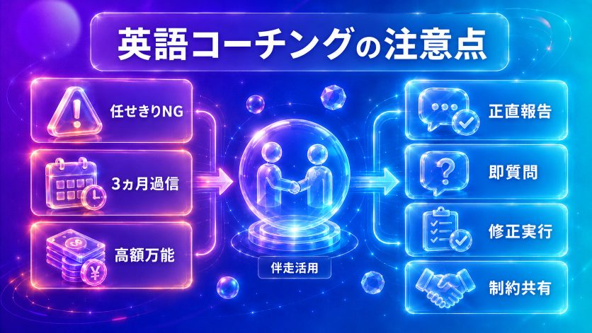 英語コーチング学習法で失敗しないための注意点と落とし穴