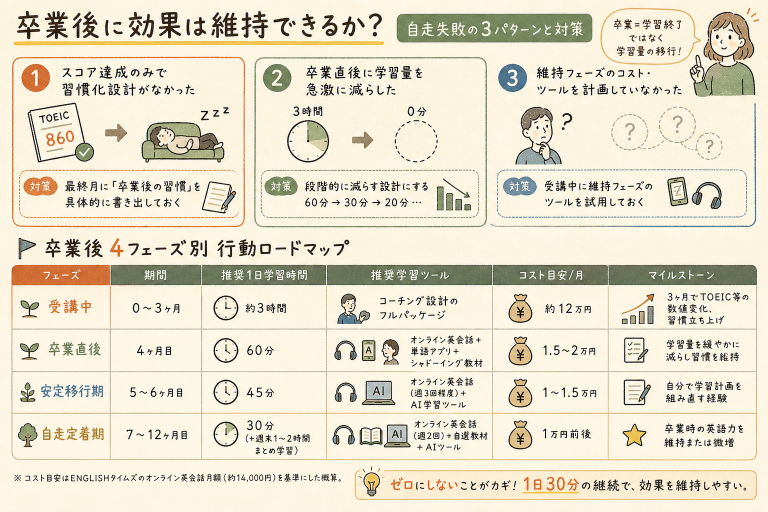 短期集中英語コーチング卒業後に効果は維持できるか｜4フェーズ別行動ロードマップ