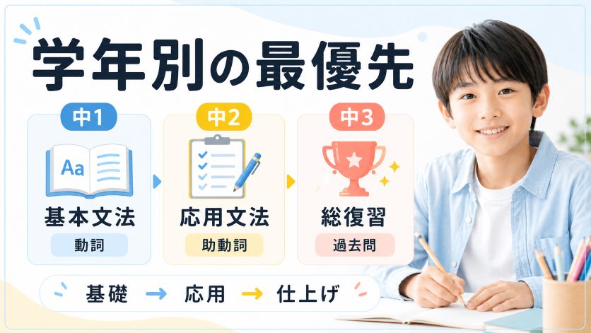 中1・中2・中3の学年別｜中学生の英語基礎学習内容と優先度ガイド