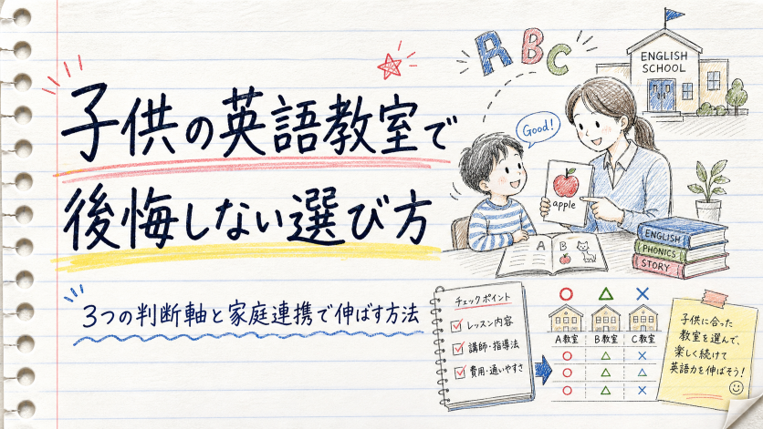 子供の英語教室で後悔しない選び方｜3つの判断軸と家庭連携で伸ばす方法