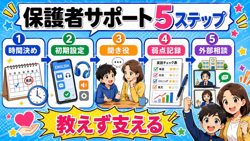 英語力ゼロの保護者でもできる中学生の英語学習サポート5ステップ
